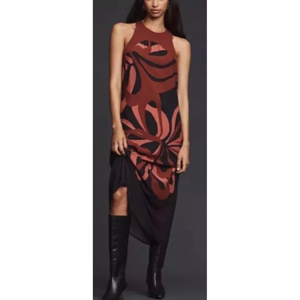Farm Rio Halter Floral Print Maxi Dress XS